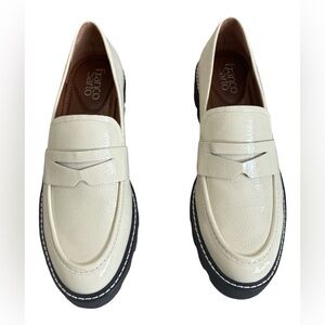 Franco Sarto Balin cream colored penny loafers